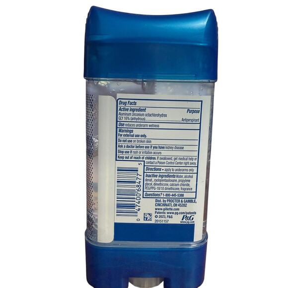 6X Gillette FRESH AMBER Scent Mens Clear GEL Antiperspirant Deodorant 3.8 oz New - Picture 5 of 5